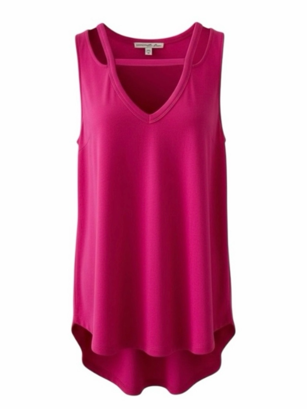 Express Hot Pink V-Neck Double Slash Tank Top Size Small